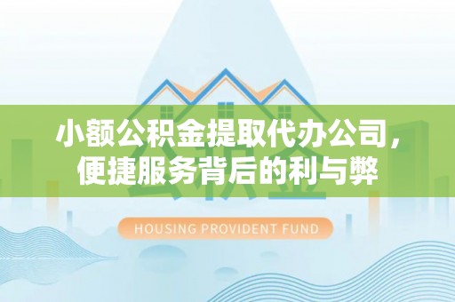 沅陵小额公积金提取代办公司，便捷服务背后的利与弊